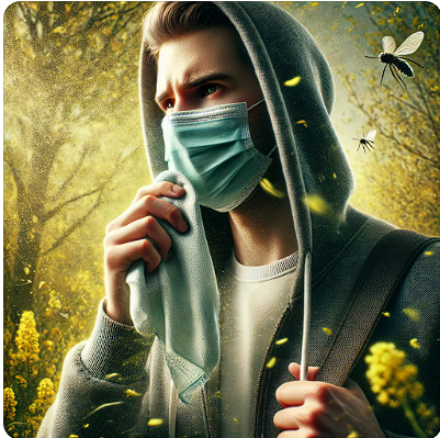 호흡기 감염병 예방을 위해 마스크착용한 사람모습