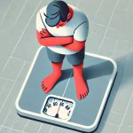 체중계에 올라간 남자