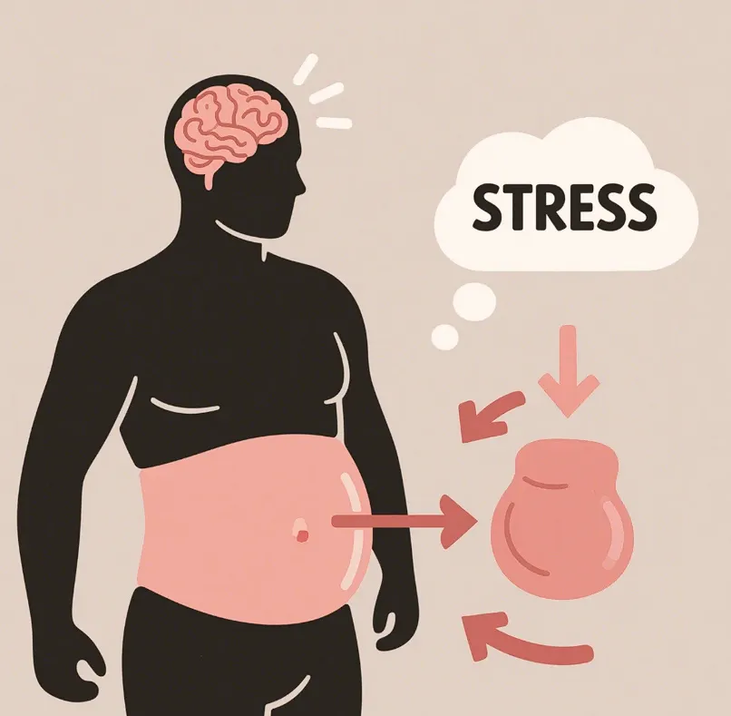 중년 뱃살 스트레스 원인