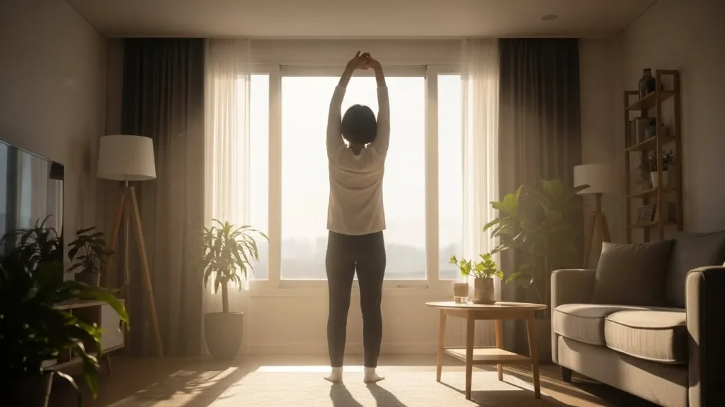 상쾌한 아침을 맞이하는 여성