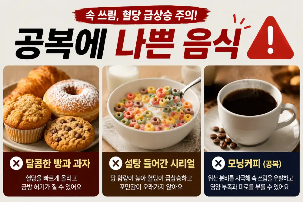 공복에 나쁜 음식