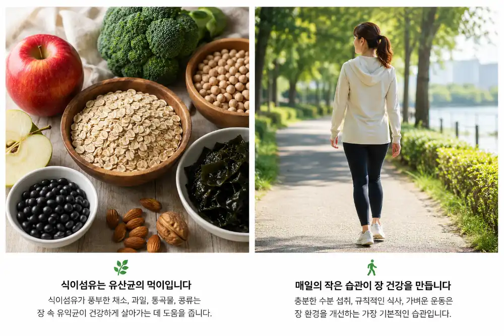 식이섬유와 장 건강 설명
