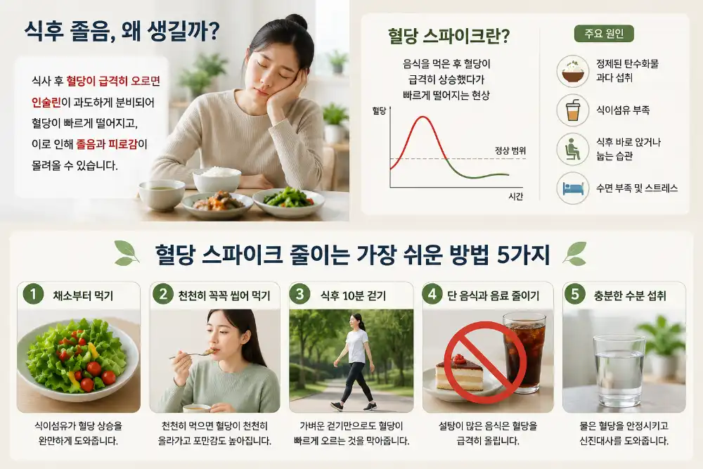 혈당 스파이크 줄이는 5가지 방법