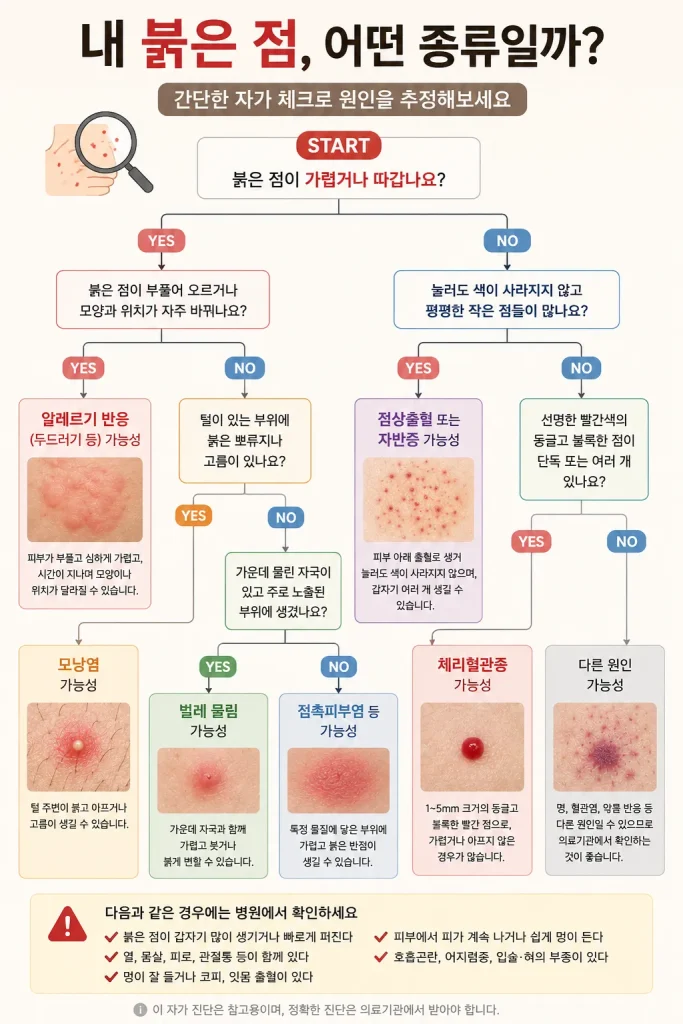 자가진단 붉은 점 종류