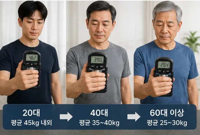 나이별-악력-평균