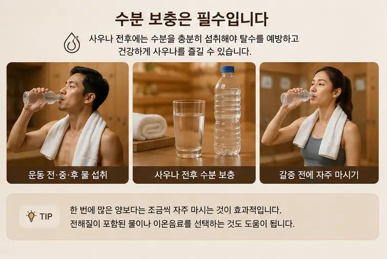 사우나-수분보충