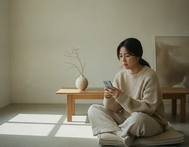 휴대폰 보는 사람