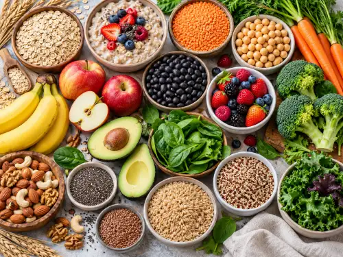 high-fiber-foods-oats-beans-vegetables