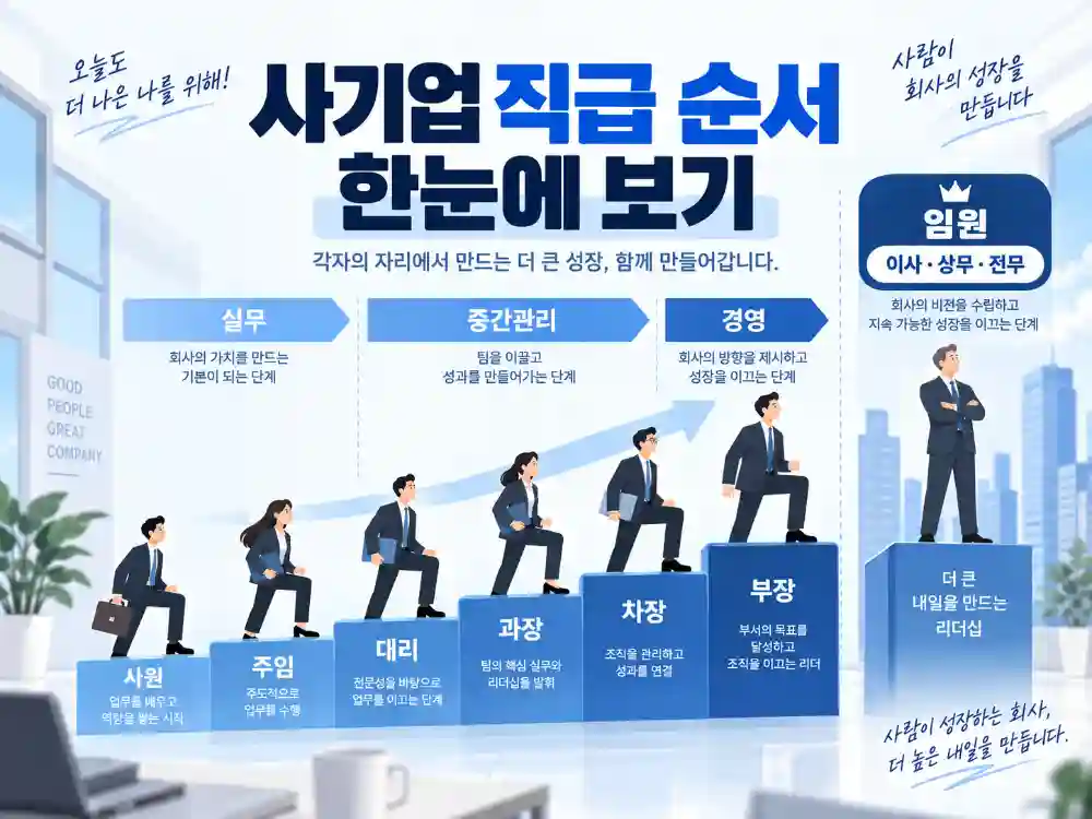 사기업 직급 순서와 역할 정리