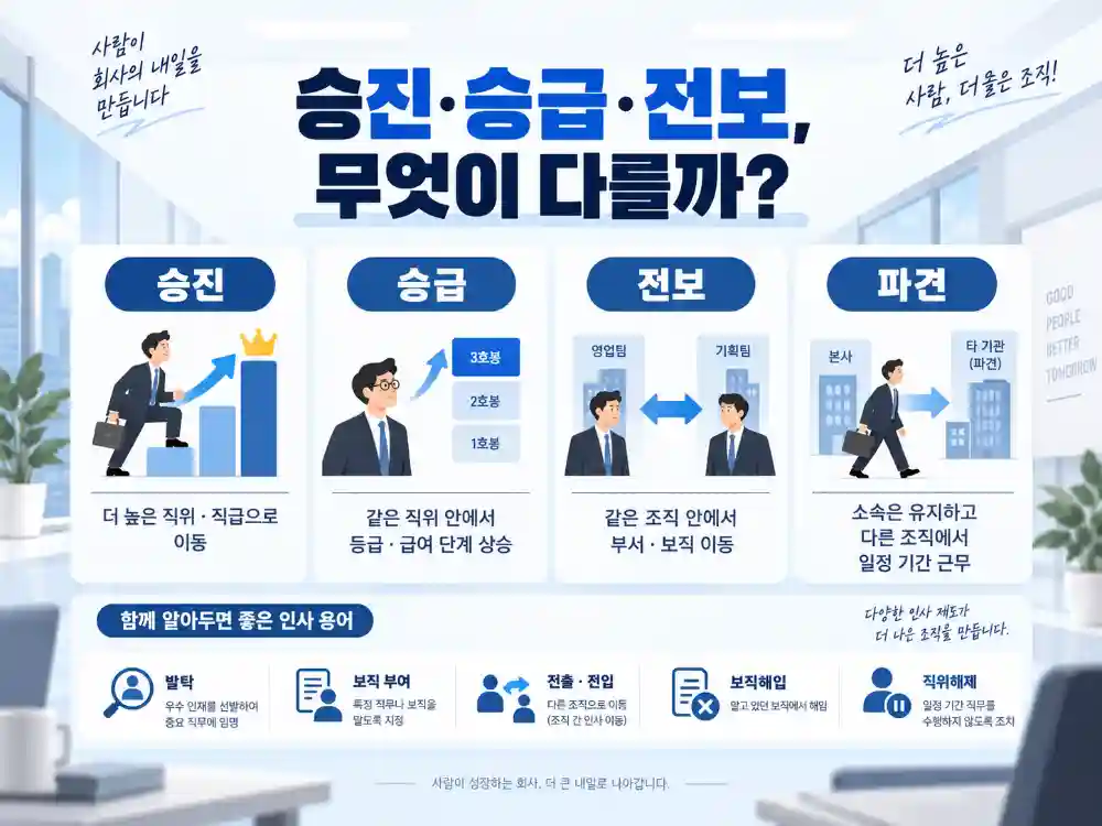 승진·승급·전보·파견 차이 정리