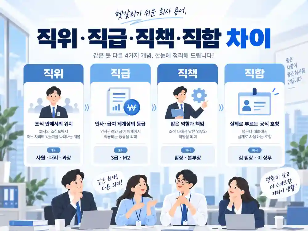 직위·직급·직책·직함 차이 한눈에 보기