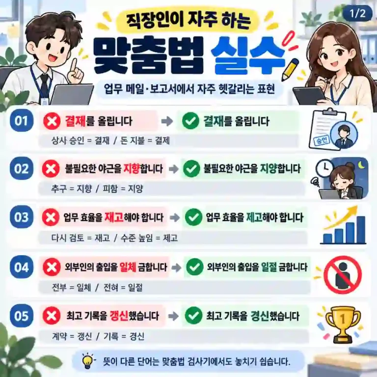 맞춤법 실수