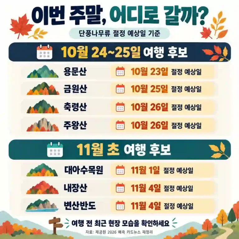 이번 주말 단풍 여행 후보
